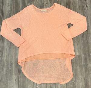 Altar'd State Peach Lightweight High-Low Hem Knit Pullover Top